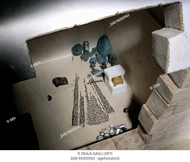 Model of the tomb of Philip II of Macedon at Vergina, Greece.  Pella, Museum (Archaeological Museum)