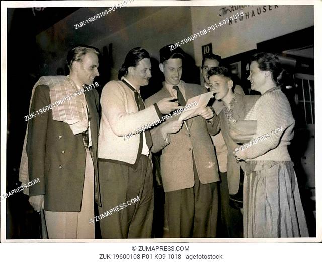 1950 - The members of the club era adrescing to each tall person and are handing him over a writing which is meant for ladies over 1.85 and men over 1