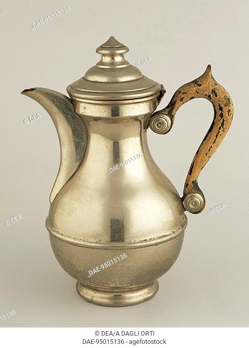 Silversmith's Art, Italy 20th century. Silver coffeepot. Alessi manufacturing, 1922.  Crusinallo, Archivio Storico Alessi