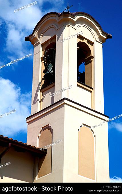 church  olgiate olona  italy the old wall terrace church window and bell tower