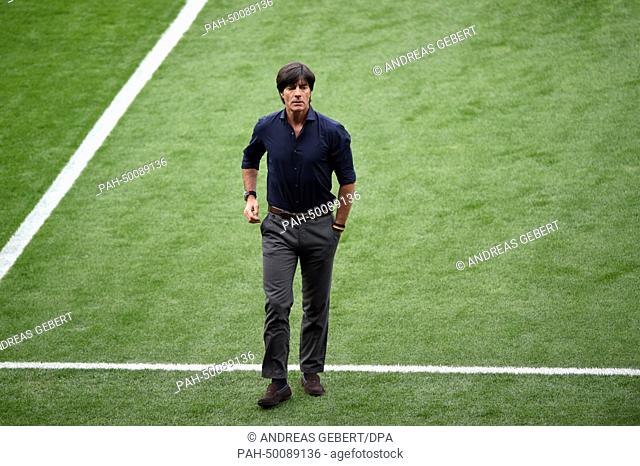 German head coach Joachim Loew prior to the FIFA World Cup 2014 semi-final soccer match between Brazil and Germany at Estadio Mineirao in Belo Horizonte, Brazil