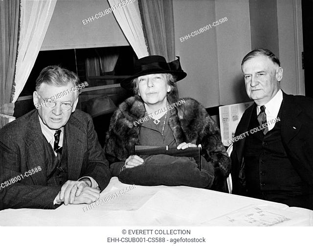 Alice Roosevelt Longworth was one of the 800, 000 members of the American First Committee. At an AFC meeting, R-L: John Thomas Flynn