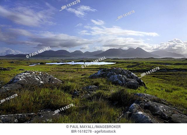 Connemara landscape, the Twelve Bens, County Galway, Republic of Ireland, Europe