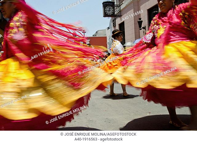 Candelaria folk parade in Lima downtown  Peru