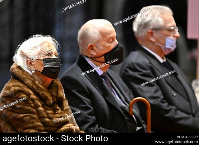 Queen Paola of Belgium, King Albert II of Belgium and Prince Laurent of Belgium attend the Te Deum mass, on the occasion of the King's Feast