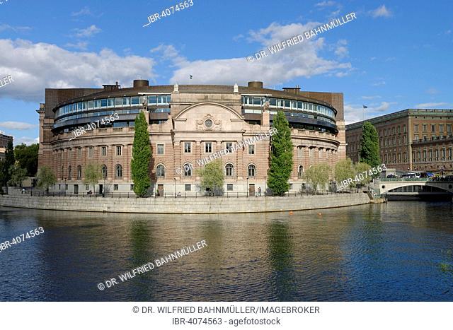 Riksdaghuset, Parliament House, government building, Helgeandsholmen, Stockholm, Sweden