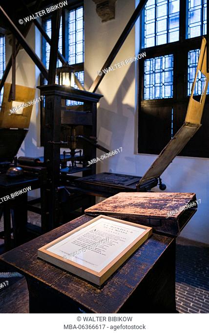 Belgium, Antwerp, Museum Plantin-Moretus, museum at the world's first industrial printing works, early printing press