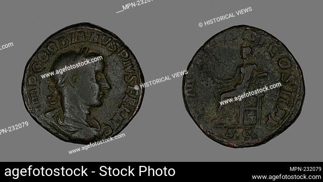 Sestertius (Coin) Portraying Emperor Gordianus - AD 238 - Roman - Artist: Ancient Roman, Origin: Roman Empire, Date: 238 AD, Medium: Bronze, Dimensions: Diam