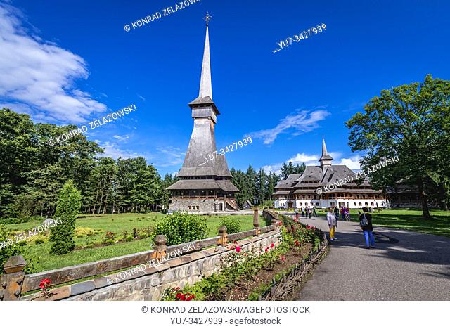 Worlds tallest wooden church of Sapanta-Peri Monastery located in Livada Dendrological Park in Sapanta village, Maramures County of Romania