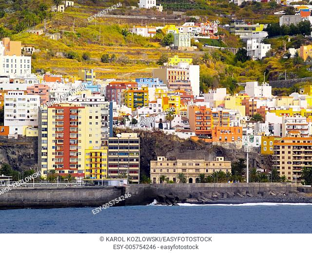 Santa Cruz - view from the open ocean, La Palma, Canary Islands, Spain