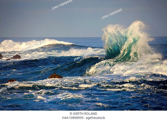 Porto Moniz, Portugal, Europe, Madeira, coast, sea, Atlantic, water, waves, foam, element, natural force, energy