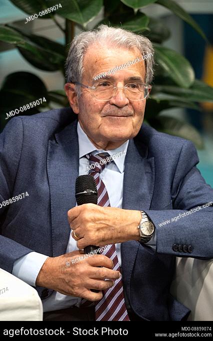Former Italian Prime Minister Romano Prodi at the Turin Book Fair 2021. Turin (Italy), October 14th, 2021