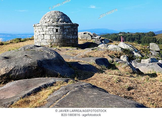 Poblado Castrexo Monte do Facho, The Iron-Age settlement of the Facho Mountain, Cabo de Home, Ria de Vigo, Cangas, Pontevedra province, Galicia, Spain