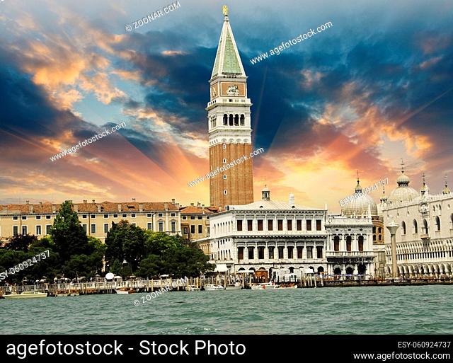 St Mark's Square from the Sea in Venice, Italy