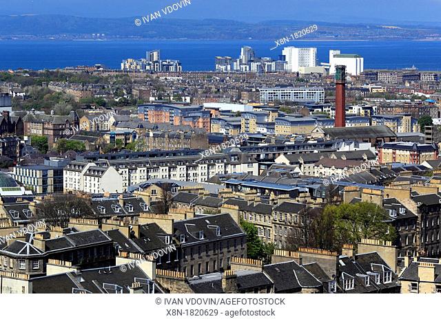 View of city from Calton Hill, Edinburgh, Scotland, UK