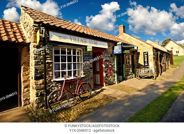 Village store at Ryedale Folk Museum, Hutton Le Hole, North Yorks Moors National Park, Yorkshire, England