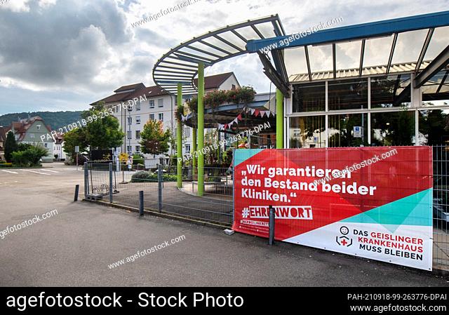 PRODUCTION - 11 September 2021, Baden-Wuerttemberg, Geislingen an der Steige: The Helfenstein hospital of the sponsor Alb-Fils-Kliniken