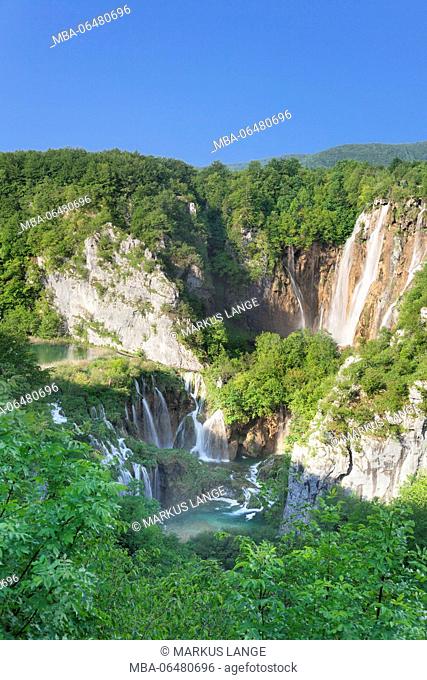Waterfall Veliki Slap, national park Plitvicer lakes, UNESCO world nature heir, Croatia