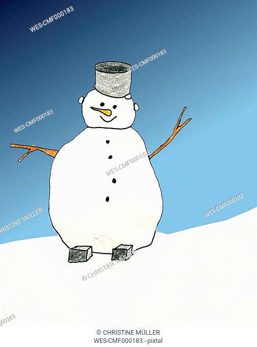 Drawed snowman
