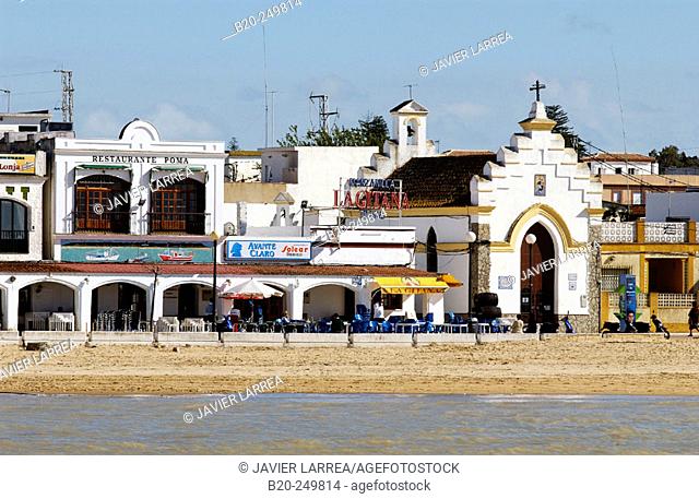 Restaurants at the beach of Bajo de Guía. Sanlúcar de Barrameda. Cadiz province. Andalusia. Spain