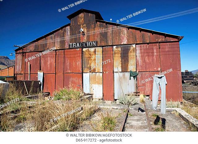 Train barn, narrow gauge steam locomotive museum, El Maiten, Chubut Province, Patagonia, Argentina