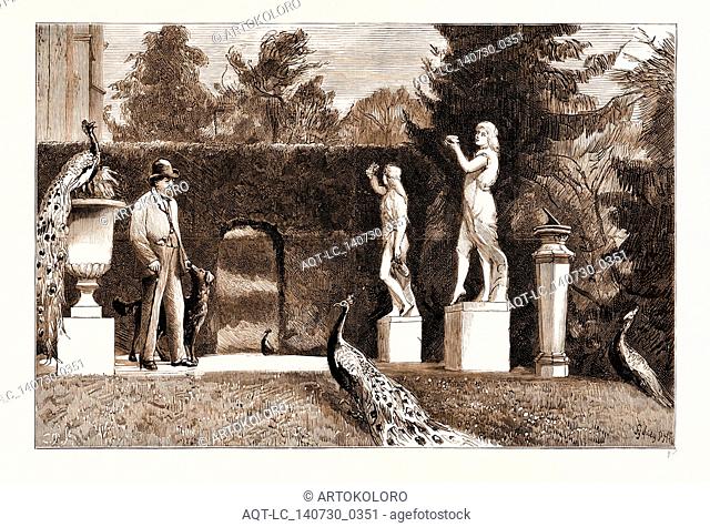 THE FUNERAL OF THE LATE EARL OF BEACONSFIELD, NOTES AT HUGHENDEN: ON THE TERRACE, THE LATE EARL'S FAVOURITE WALK, UK, 1881