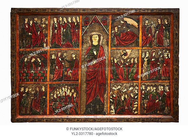 Gothic painted Panel of the life of Saint Ursula. Tempera and varnished metal plate on wood. National Museum of Catalan Art, inv no: 004377-000