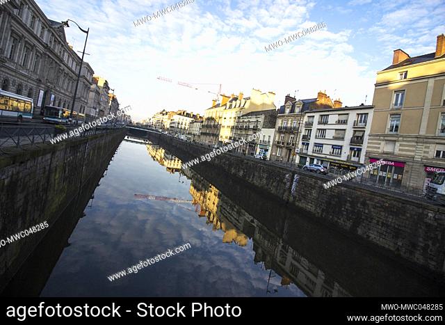 City of Rennes. River of the Vilaine, Rennes. France