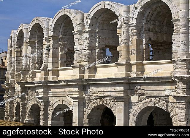 The Gallo Roman Amphitheater in Arles, Bouches du Rhône, France