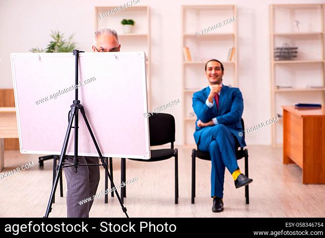 Two employees in business meeting concept