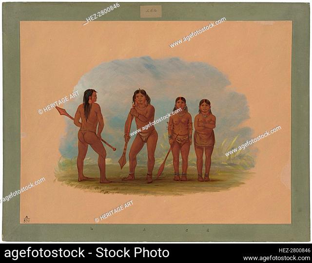 Four Angustura Indians, 1854/1869. Creator: George Catlin