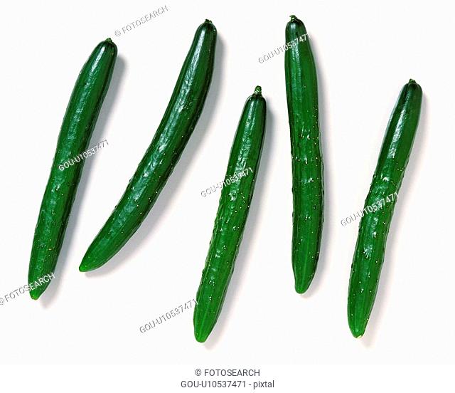 Cucumbers, high angle view