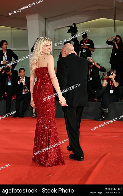Italian director Paolo Virzì and his wife, actress Micaela Ramazzotti at the 79 Venice International Film Festival 2022. Siccità red carpet