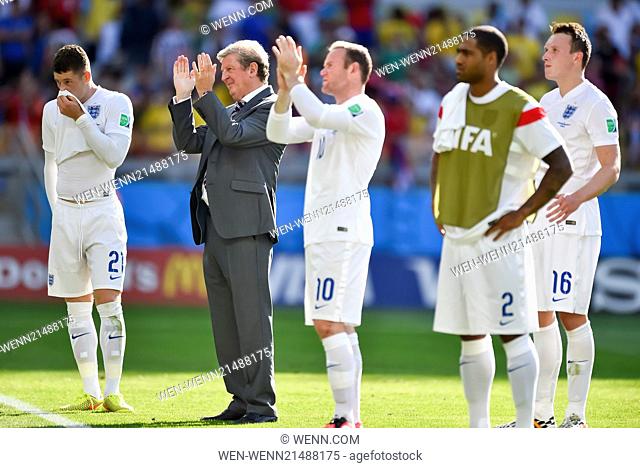 2014 FIFA World Cup - Group D, England v Costa Rica, held at Estadio Mineirao Featuring: Ross Barkley, Roy Hodgson, Wayne Rooney, Gen Johnson