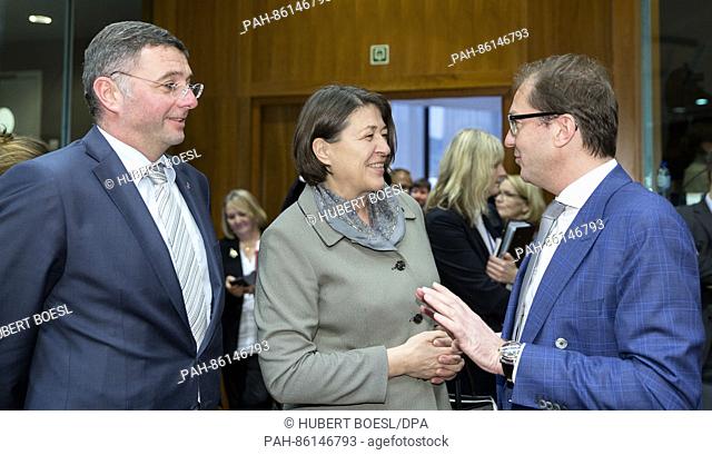 Austrian Minister for Transport, Innovation and Technology Joerg Leichtfried (L) with the German Minister for for Transportation amd Digital Infrastructure...