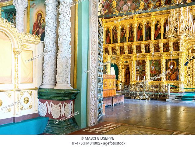 Russia, Sergiyev Posad (former Zagorsk), the inside of theTrinity Monastery of St. Sergius
