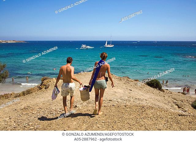 Way to Turtle Beach. Sa Albufera des Grau Natural Park. Minorca. Balearic Islands. Spain