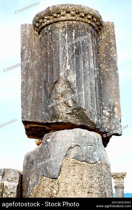 old column in the africa sky history and nature