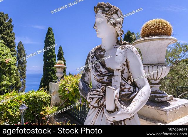 Sculpture in Achilleion palace built in Gastouri on the Island of Corfu for the Empress Elisabeth of Austria, also known as Sisi, Greece