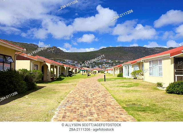 Seaside cottages and town of Fish Hoek, Cape Town, South Africa