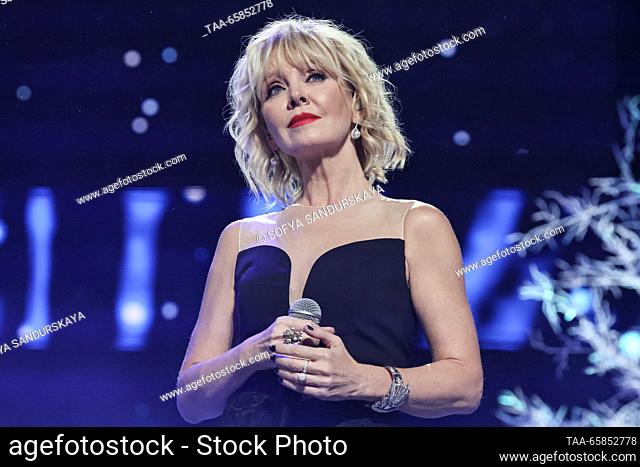 RUSSIA, MOSCOW - DECEMBER 17, 2023: Russian singer Valeriya performs during a New Year concert at the MTS Live Hall. Sofya Sandurskaya/TASS