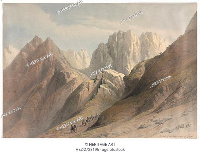 Ascent of the Lower Range of Sinai, 1839. Creator: David Roberts (British, 1796-1864)