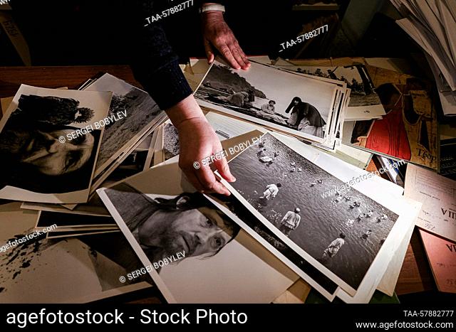 RUSSIA, MOSCOW REGION - MARCH 15, 2023: A view shows photographs stored in a paper archive of Gosfilmofond, the state-run film archive