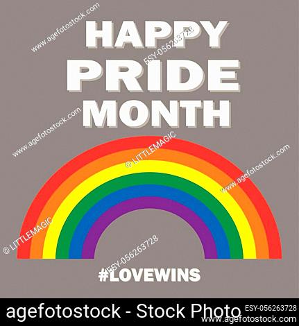 Equality of sexual minorities in society is a sociological aspect of life. Happy pride month - rainbow background