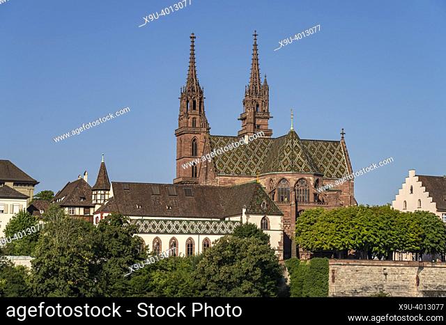 The Basel Minster and Cathedral Hill in Basel, Switzerland, Europe