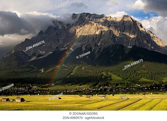 Rainbow at the Wetterstein Mountains, Austria