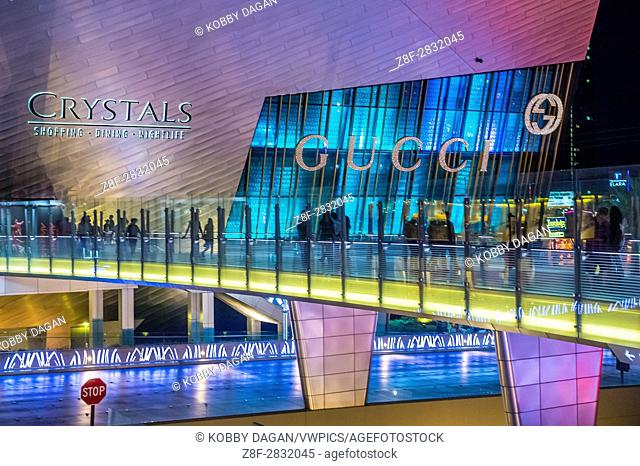 The Crystals mall in Las Vegas strip. Crystal offers 500, 000 sq ft of retail space, including gourmet restaurants, shops and galleries