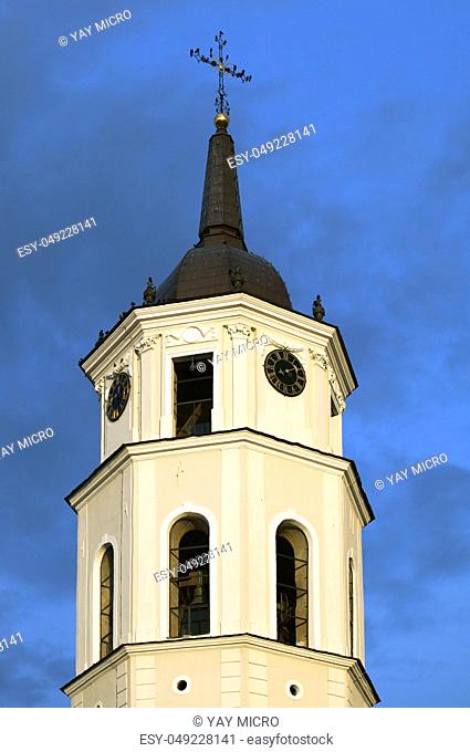 Bell tower on Cathedral square in Vilnius, Lithuania