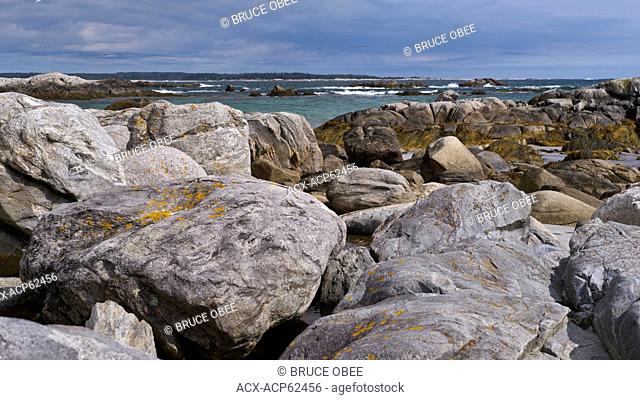 Rocky shoreline, Kejimkujik National Park, Nova Scotia, Canada