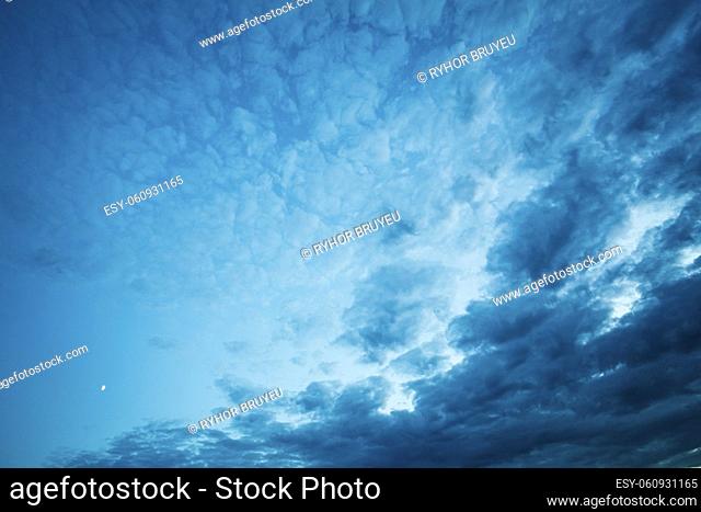 Bright Blue Sky Clouds Background